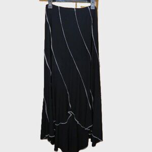 Joseph Ribkoff Black Bias Cut High Low Knit Skirt Size 10